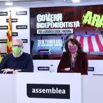 La presidenta de la ANC, Elisenda Paluzie, y el vicepresidente de la entidad, David Fernàndez.