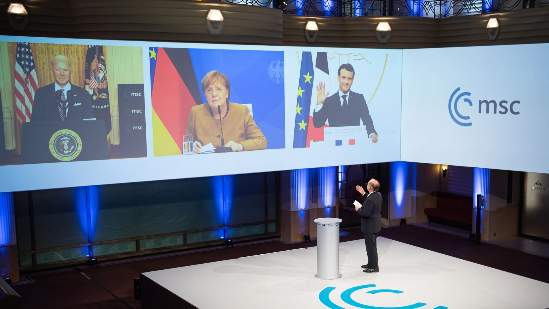 Merkel, Macron y Biden intervinieron telemáticamente en la Conferencia de Seguridad de Múnich