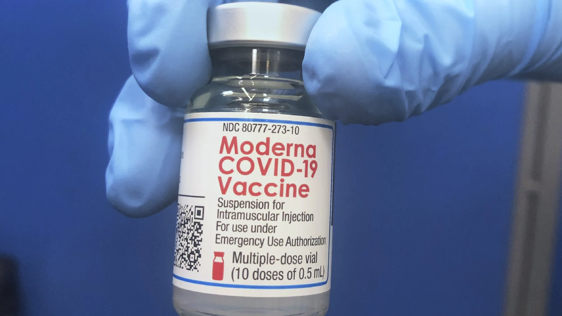 Vial de la vacuna de Moderna contra la covid-19