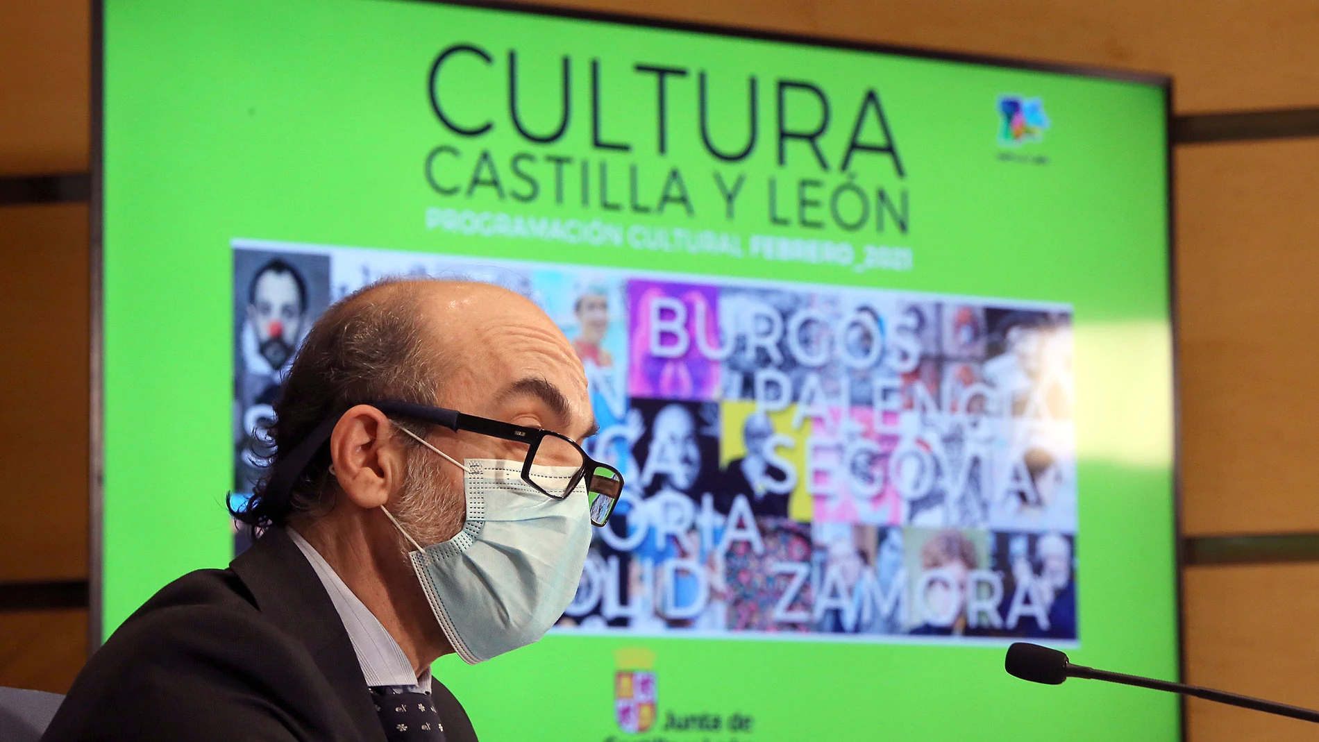 El consejero de Cultura y Turismo, Javier Ortega, durante la presentación de la programación cultural en Castilla y León
