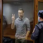 El opositor ruso, Alexei Navalni, durante su juicio el pasado febrero