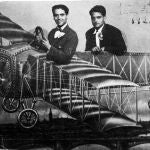 Federico García Lorca y Luis Buñuel volando en un avión de cartón