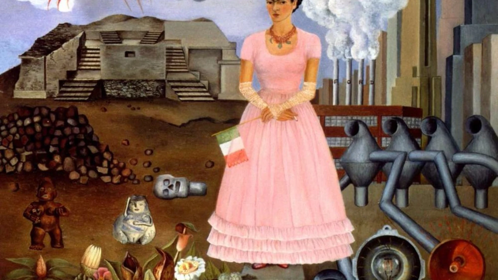 "Autorretrato en la frontera entre México y Estados Unidos", de Frida Kahlo
