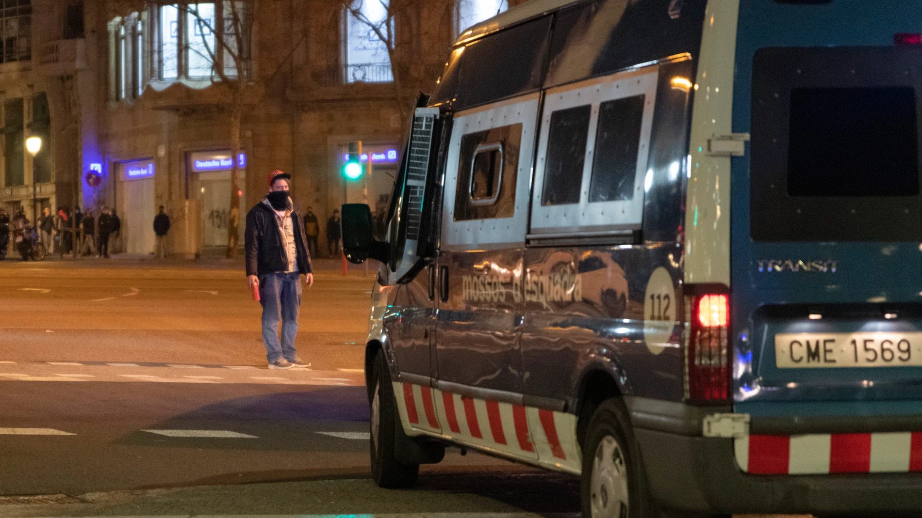 Manifestación contra el encarcelamiento de Pablo Hasél, en Barcelona