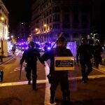 Despliegue de los Mossos en Barcelona en una manifestación por la libertad de Pablo Hasél