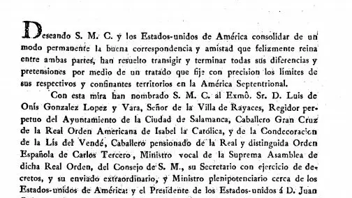 Tratado de Admas-Onís, firmado el 22 de febrero de 1819