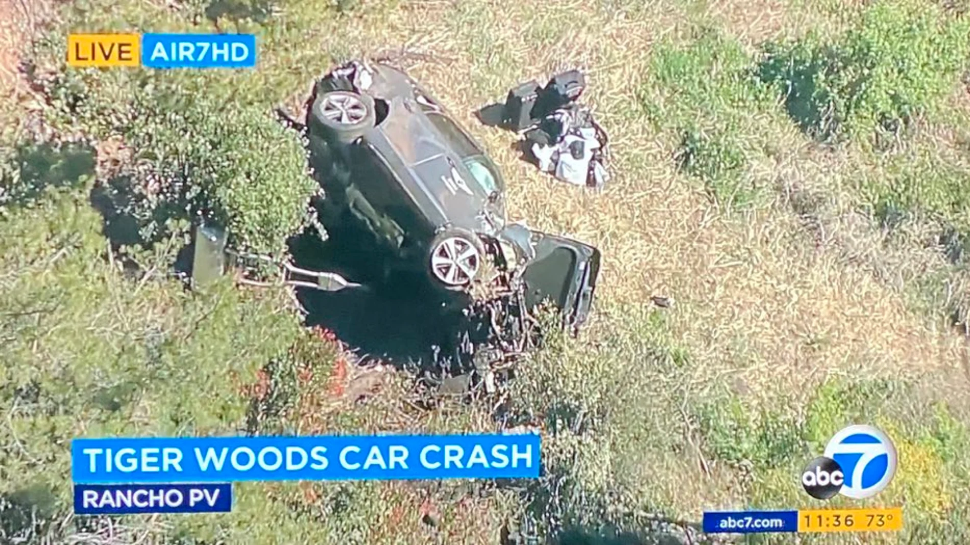 Así quedó el coche de Tiger Woods tras el accidente