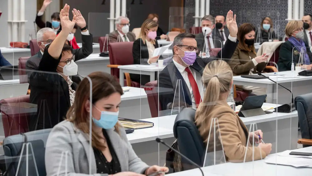 El líder del PSOE, Diego Conesa, ha votado en contra del techo de gasto