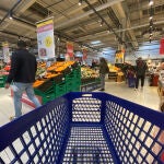 Aspecto de un supermercado madrileño