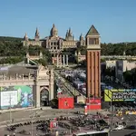 Los edificios históricos de la Fira de Barcelona durante el pasado Automobile