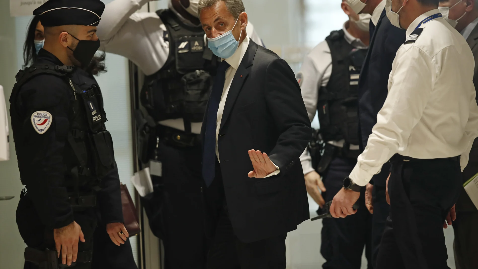 Nicolas Sarkozy, ayer a su llegada al tribunal