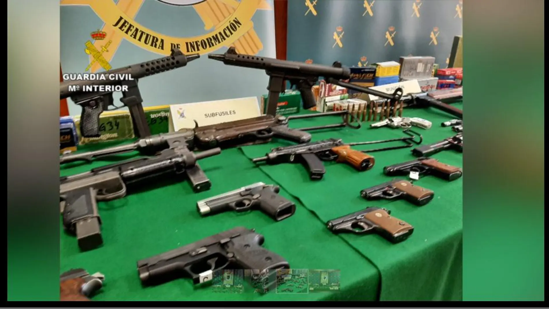 Algunas de las armas que se ha incautado la Guardia Civil