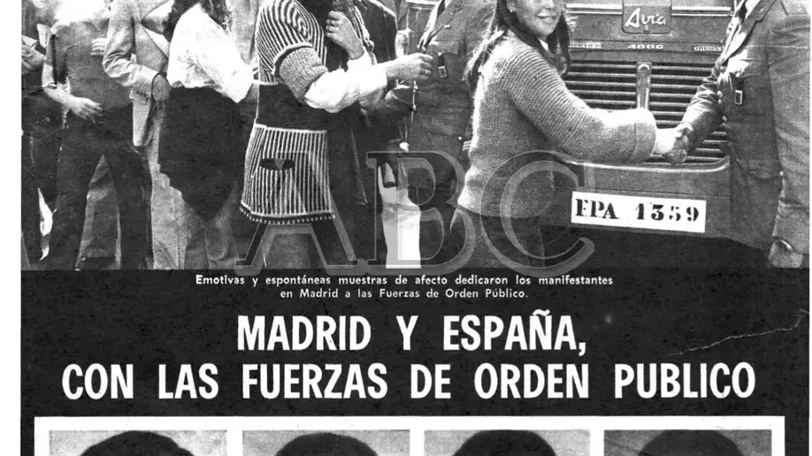 Portada del diario &quot;Abc&quot; sobre el asesinato de cuatro miembros de la Policía Armada