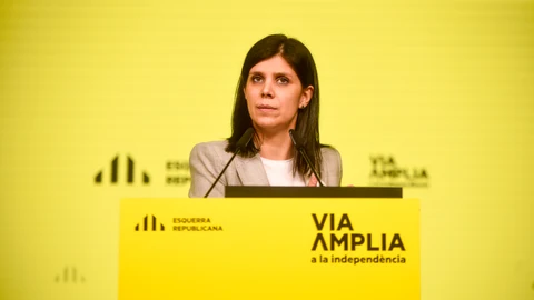 La portavoz de ERC, Marta Vilalta, en rueda de prensa