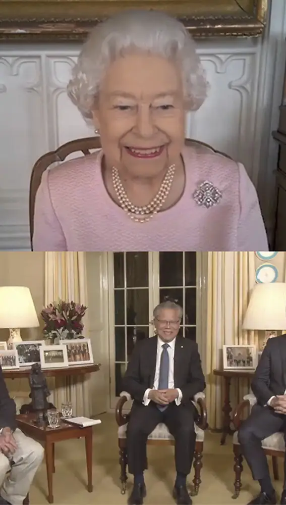 La reina Isabel II participa en una videollamada con las autoridades australianas