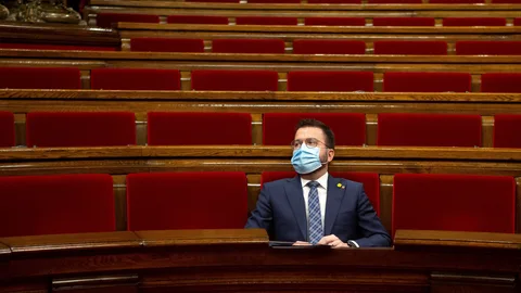 El vicepresidente del Govern en funciones, Pere Aragonès, en el PArlament
