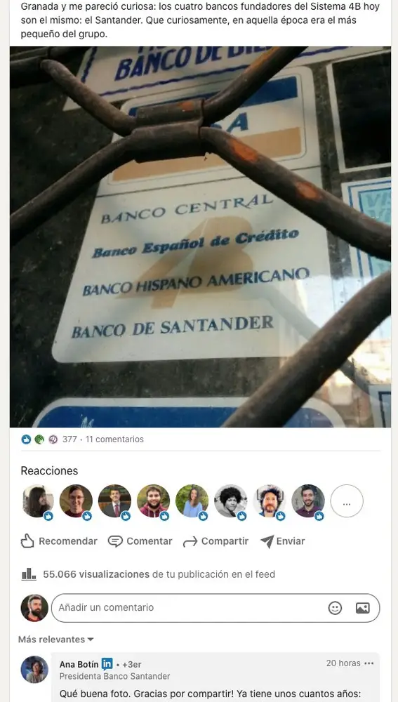 ¿Qué pasa si Ana Botín te escribe por LinkedIn? El poder de la presidenta del banco Santander