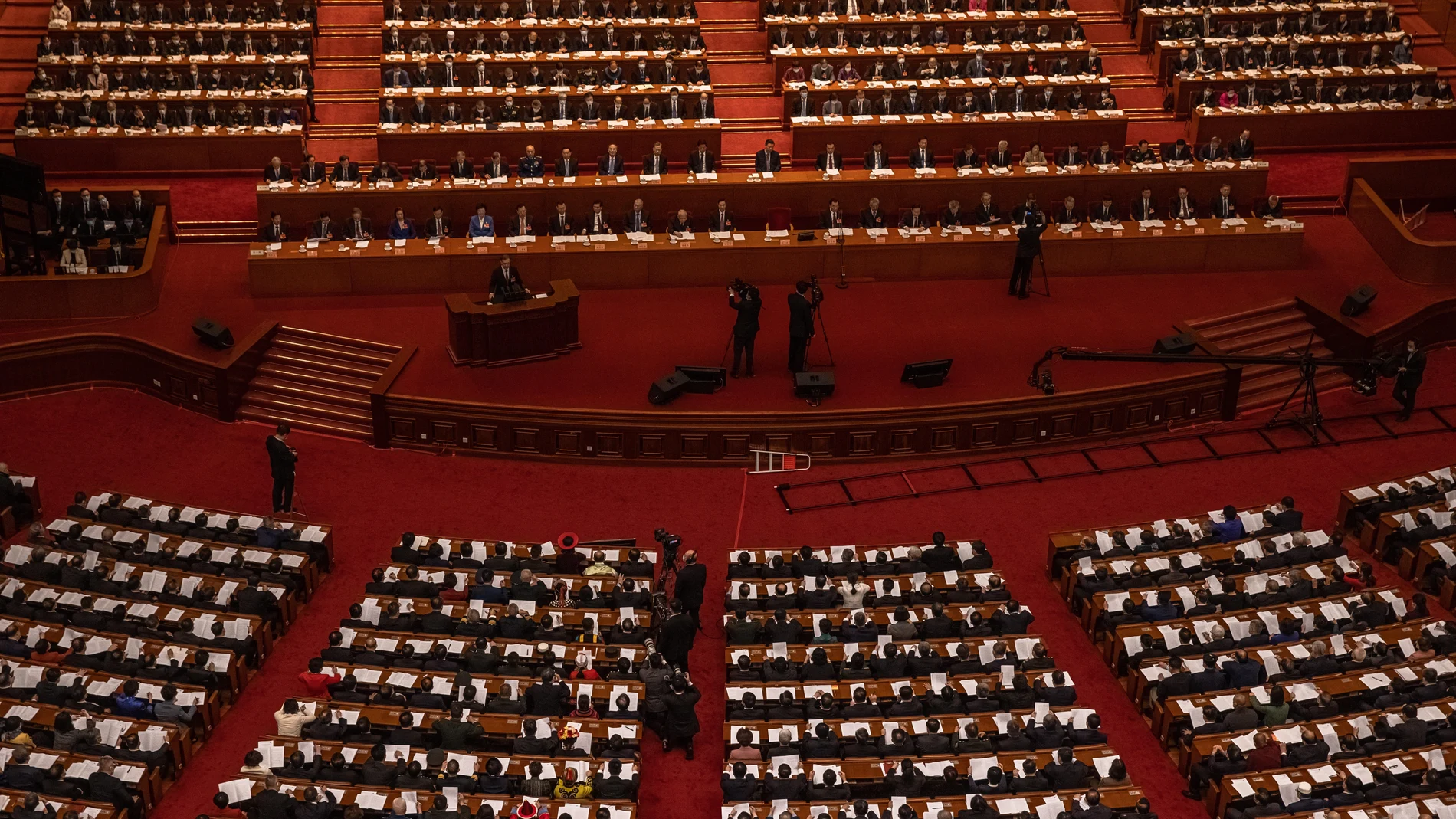 Vista general de la sesión de apertura de la Asamblea Nacional Popular (ANP), ayer