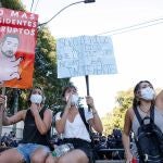 Manifestantes contra el presidente de Paraguay Abdo Benítez