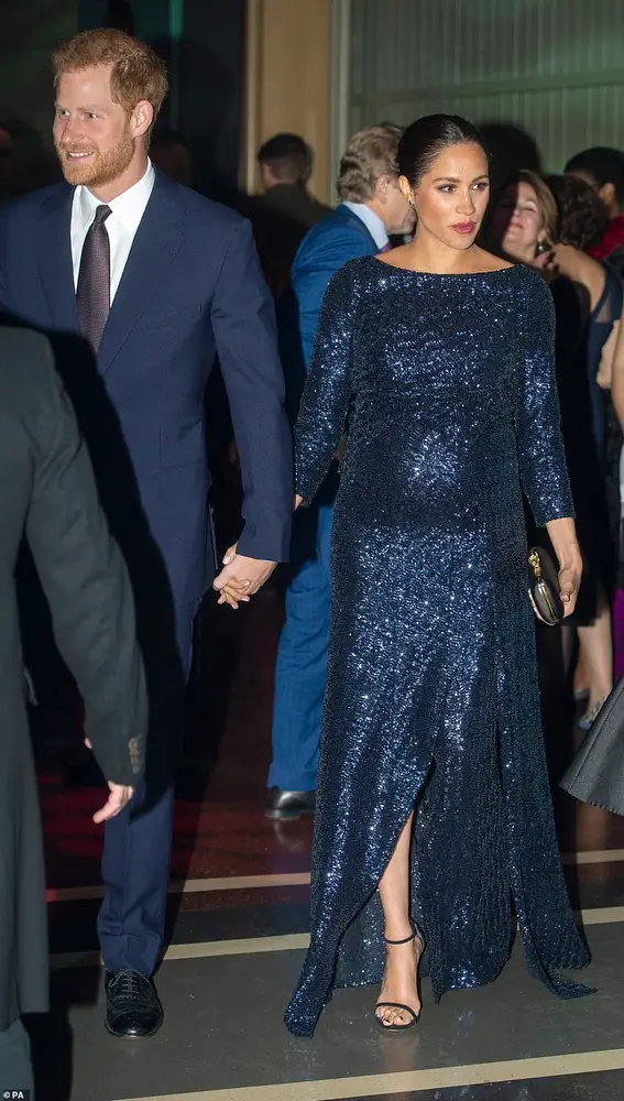 El príncipe Harry y Meghan Markle en enero de 2019, llegando al Royal Albert Hall