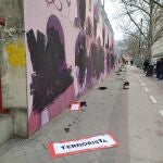 Amanece vandalizado el mural feminista de Ciudad Lineal en pleno 8-M.