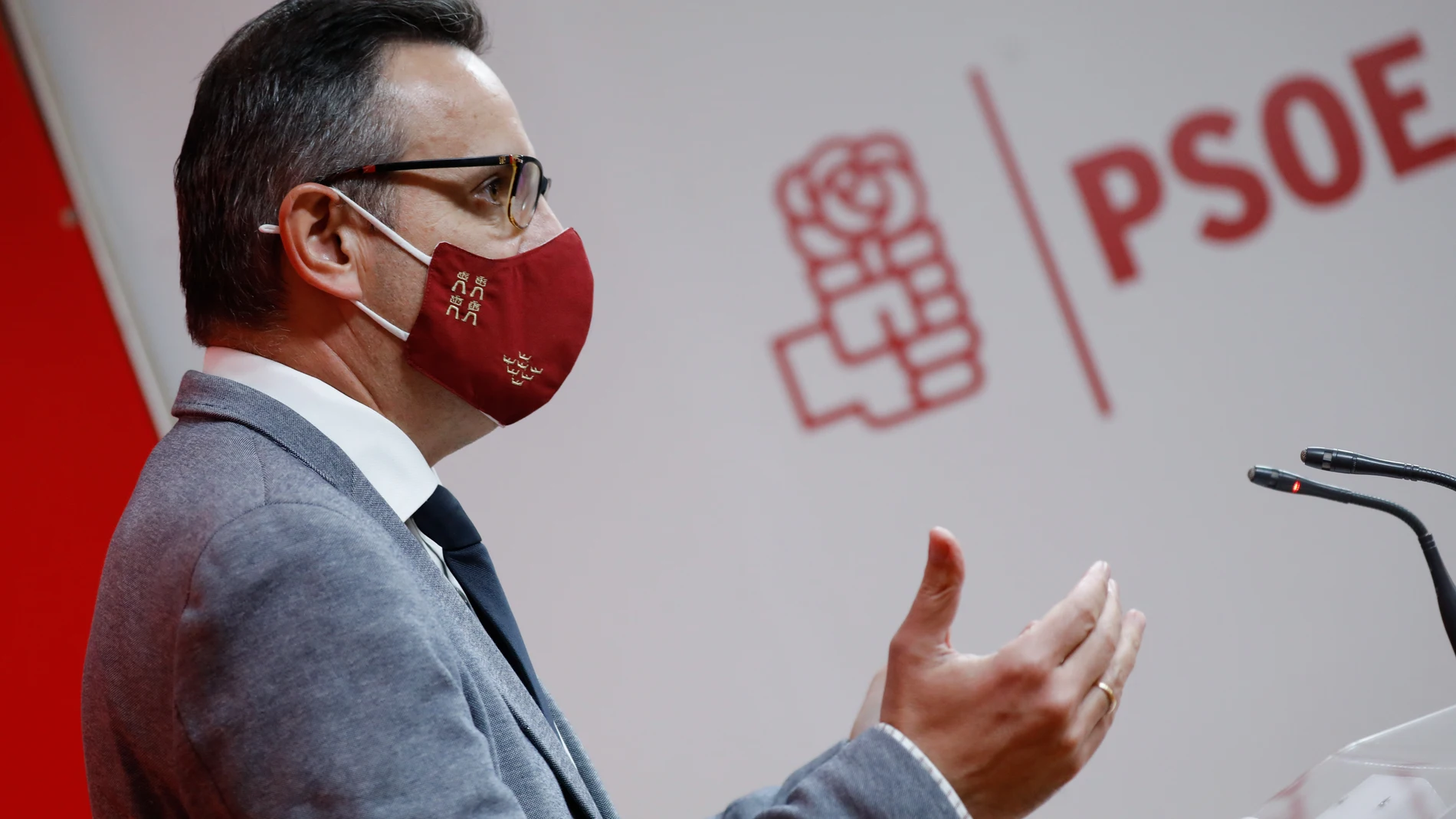 El secretario general del PSRM y portavoz del Grupo Parlamentario Socialista, Diego Conesa