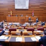 Una de las votaciones del Pleno de las Cortes regionales