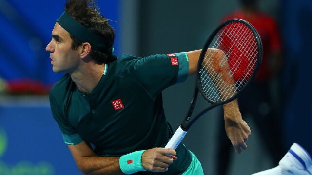 Roger Federer, durante un partido de los pocos que pudo jugar en 2021