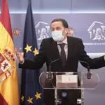 El portavoz adjunto de Ciudadanos en el Congreso, Edmundo Bal, durante una rueda de prensa convocada en el Congreso de los Diputados, Madrid
