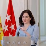 La presidenta de la Comunidad de Madrid, Isabel Ayuso (PP), anuncia este miércoles en Madrid adelanto de las elecciones regionales en la Comunidad.