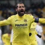 Albiol celebra el segundo gol del Villarreal