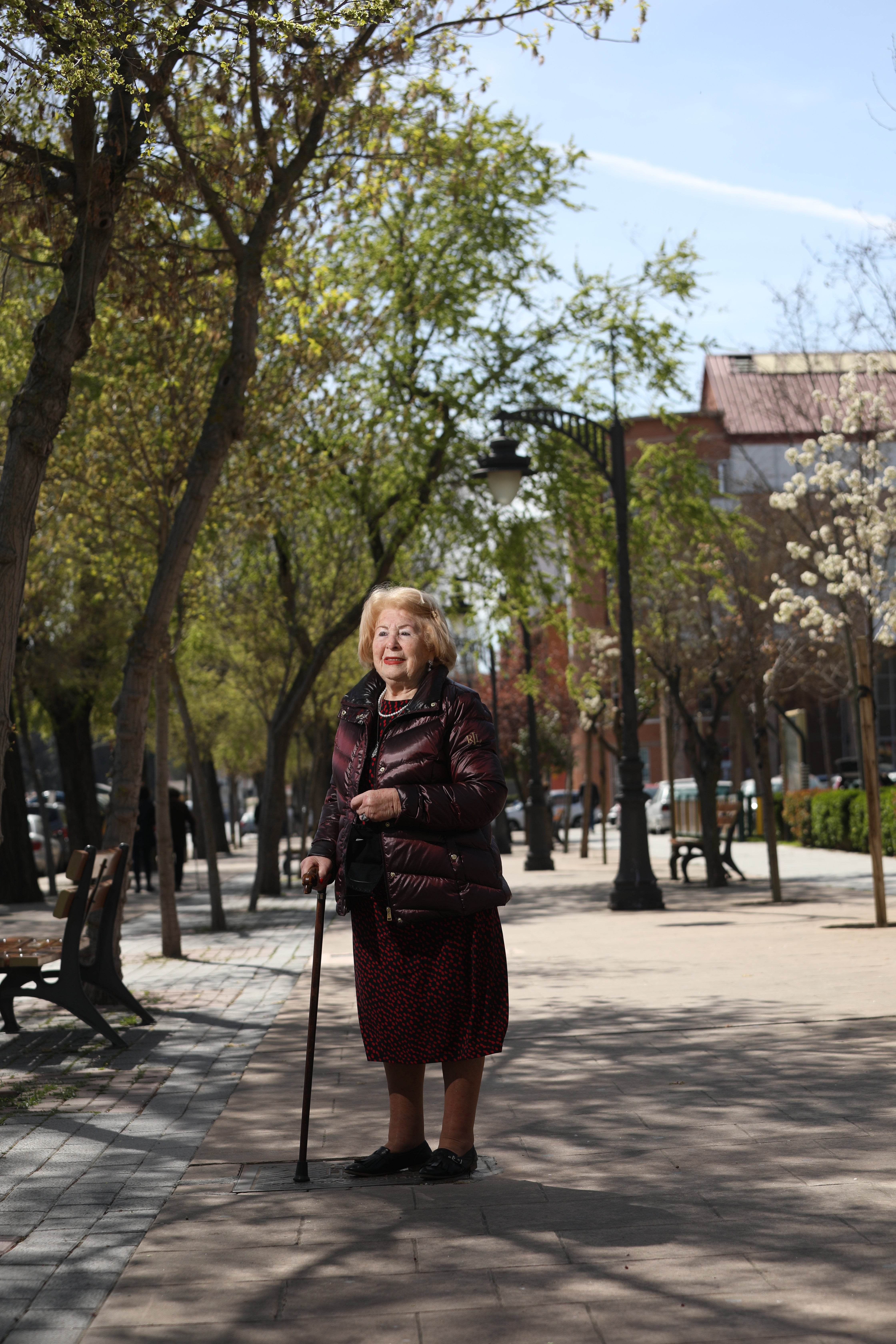 Agustina López Cabello, de 88 años, durante su encuentro con LA RAZÓN