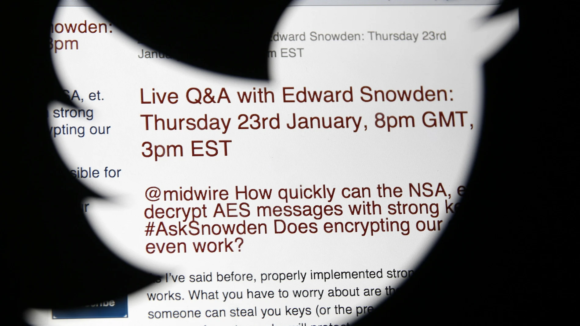 Twitter uno de los canales que se usan para difundir bulos o extender mentiras. Snowden lo usó para contar lo que sucedía