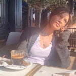 Sara Carbonero en una terraza en Madrid.
