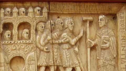 Detalle de la arqueta de San Millán de la Cogolla, contemporánea a la época de Alfonso VI