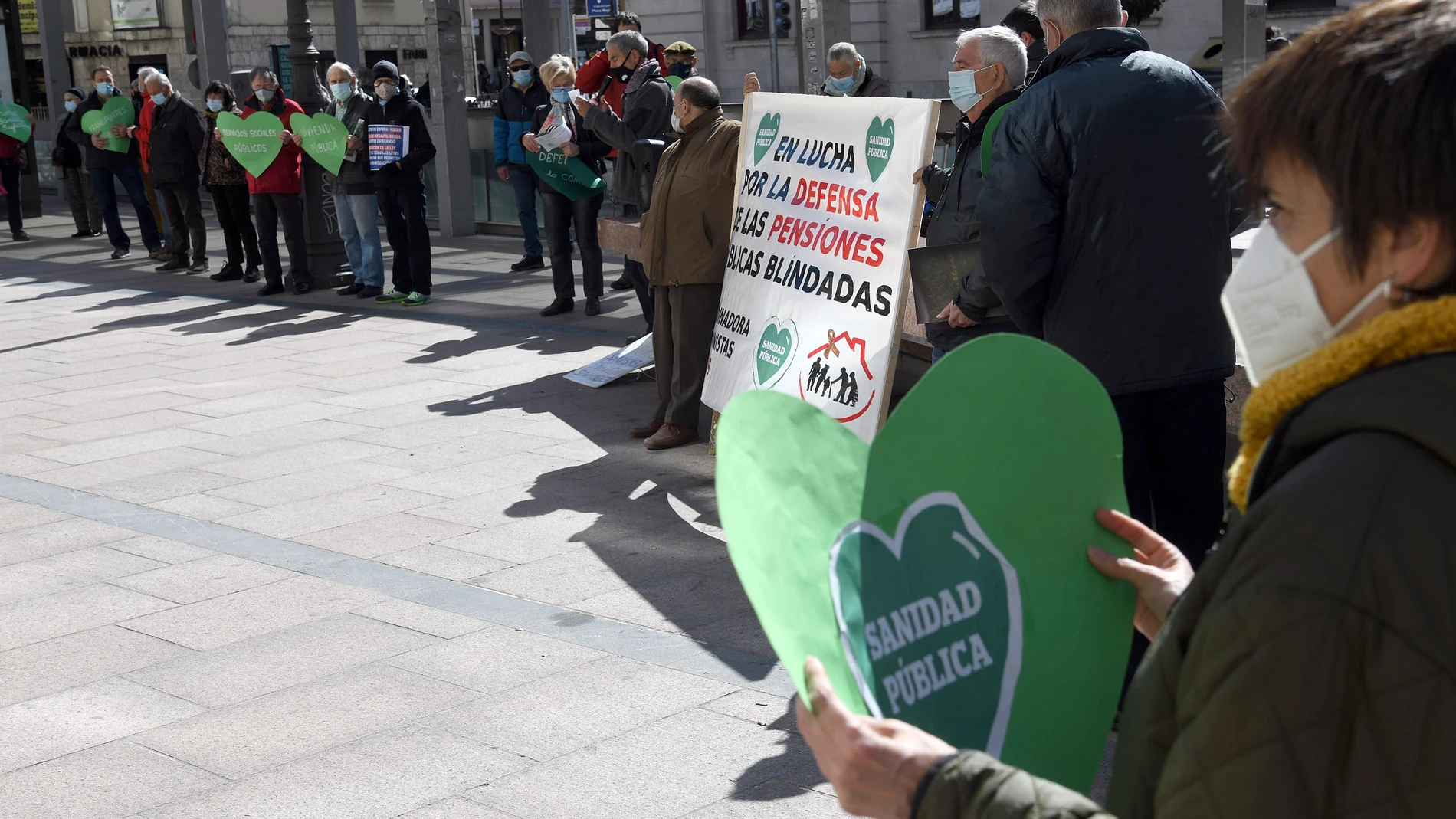 Concentración de los pensionistas en Burgos