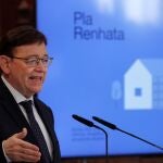 El president de la Generalitat valenciana, Ximo Puig durante la presentación del Plan Renhata 2021