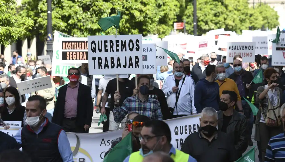 Manifestación del sector hostelero de Sevilla