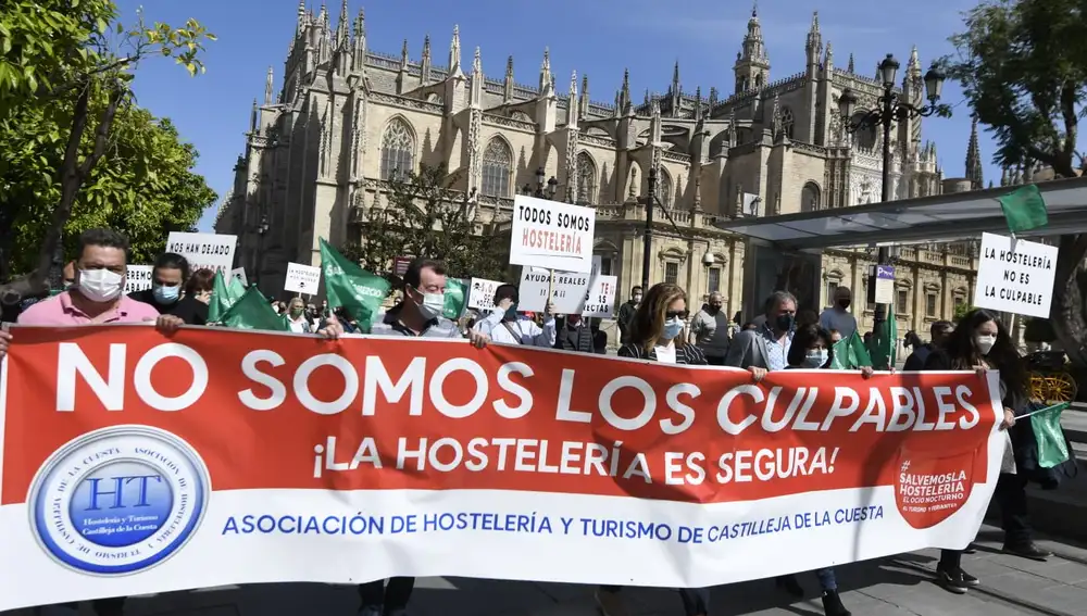 Manifestación del sector hostelero de Sevilla