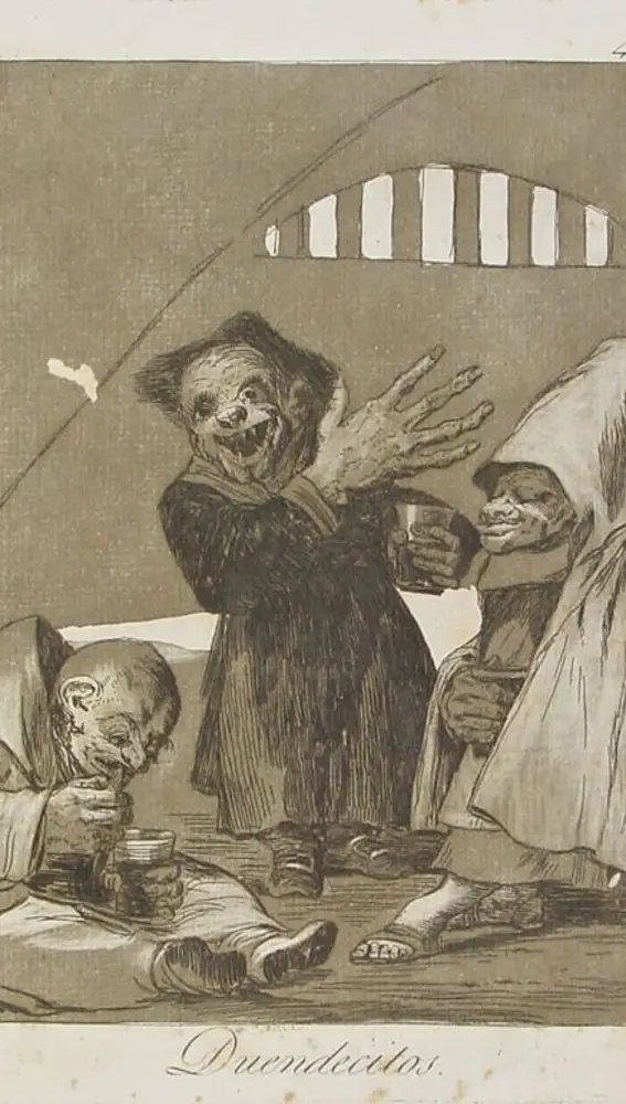 Grabado &quot;Duendecitos&quot; donde Goya representa a los martinicos.