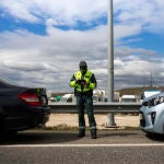 Control de trafico de la Guardia Civil a la altura de Ocaña en la Autovia de Andalucía A-4.