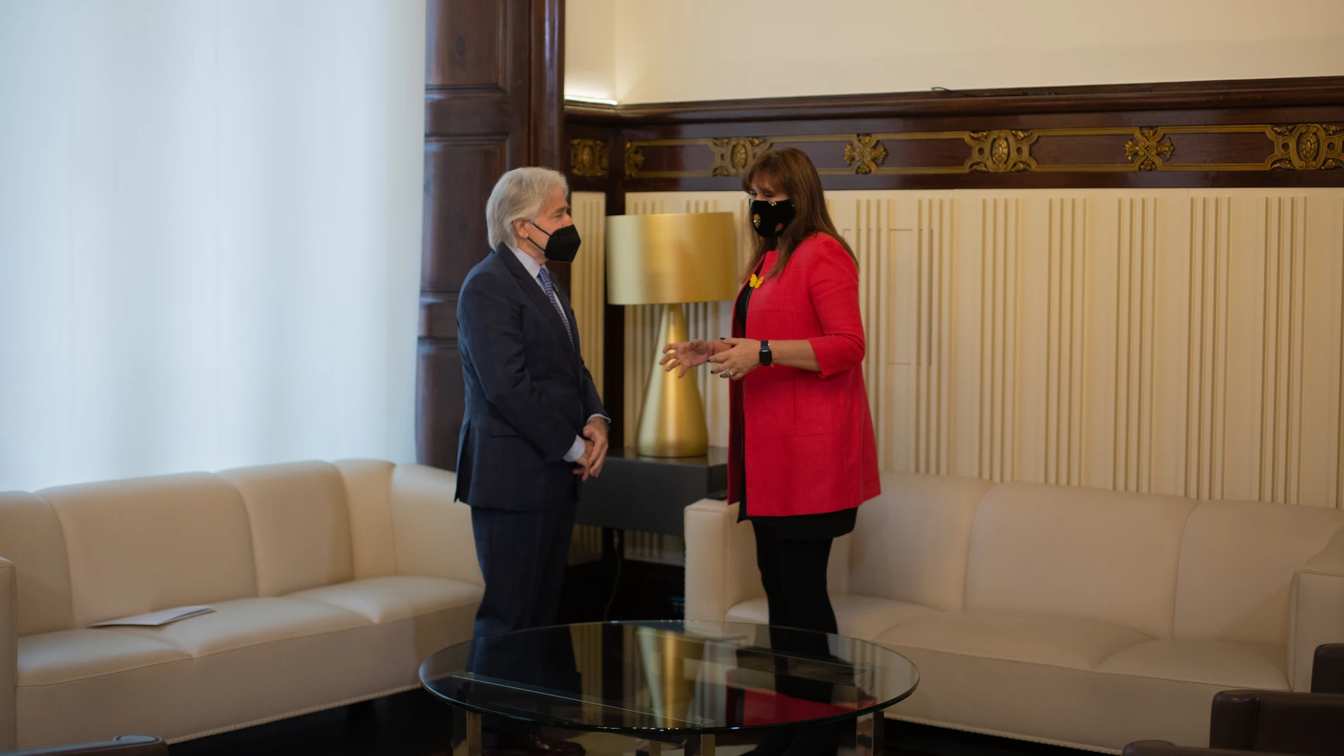 La presidenta del Parlament, Laura Borràs se reúne con el presidente de Foment del Treball Josep Sánchez Llibre