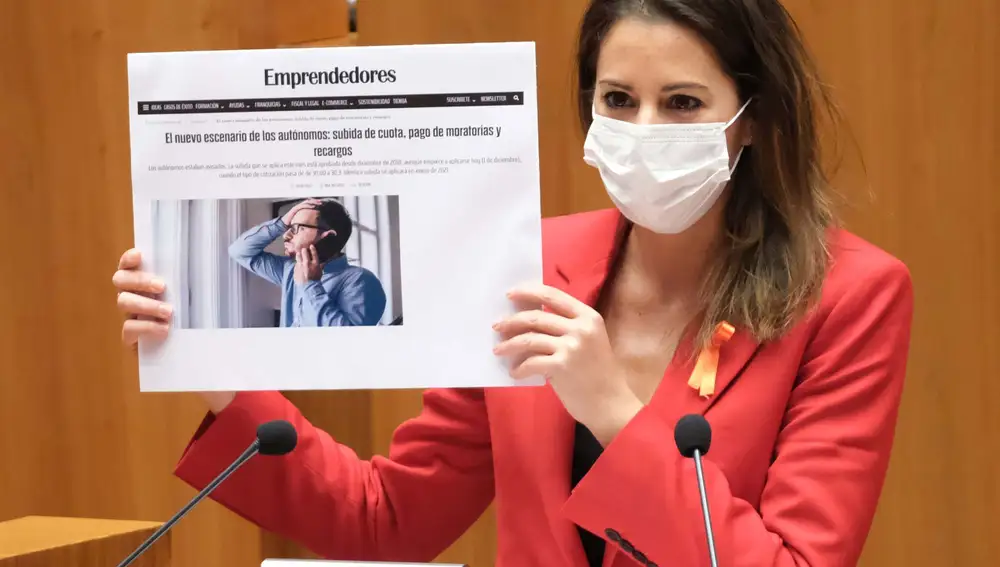 María Montero, procuradora de Cs en una de sus intervenciones en el Pleno