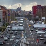 Estado del tráfico en la Avenida Meridiana de Barcelona este viernes por la tarde