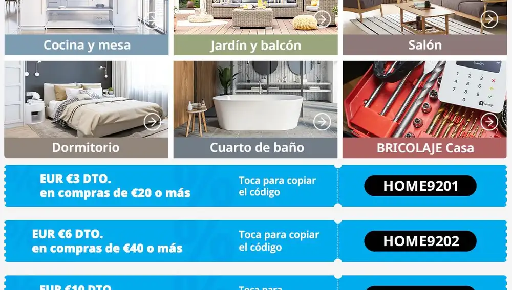 Campaña de AliExpress de códigos descuento para decorar tu casa