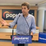 El presidente del PP de la provincia de Alicante y de la Diputación, Carlos Mazón