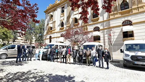 El presidente de la Diputación de Alicante, Carlos Mazón, durante el acto de entrega de los vehículos adaptados para las asociaciones de Alzheimer
