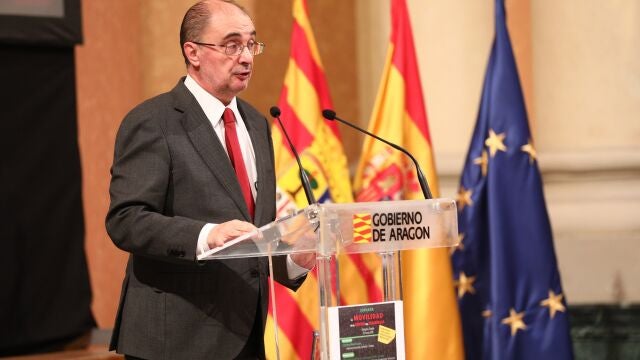 Javier Lambán, presidente de Aragón en la Jornada La movilidad en el centro de desarrollo.GOBIERNO DE ARAGÓN22/03/2021