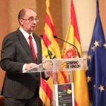 Javier Lambán, presidente de Aragón en la Jornada La movilidad en el centro de desarrollo.GOBIERNO DE ARAGÓN22/03/2021