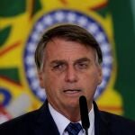 El presidente brasileño, Jair Bolsonaro, habla durante un evento reciente en Brasilia